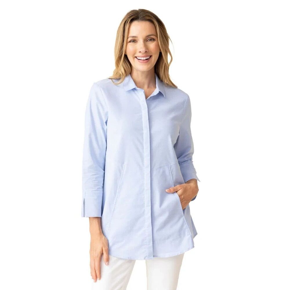 Habitat The One Shirt M Blue Button-up Pockets Office Travel Nautical Coastal